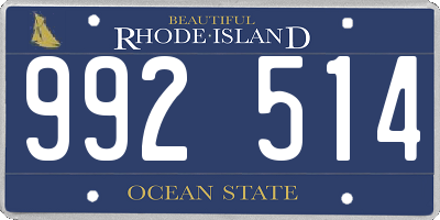 RI license plate 992514