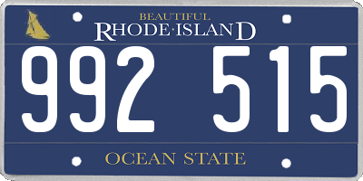 RI license plate 992515