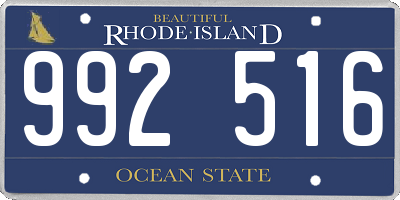 RI license plate 992516