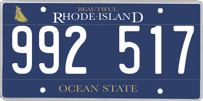 RI license plate 992517