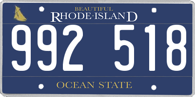 RI license plate 992518