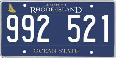 RI license plate 992521