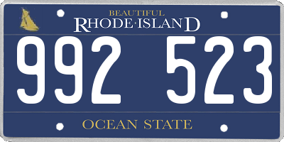 RI license plate 992523