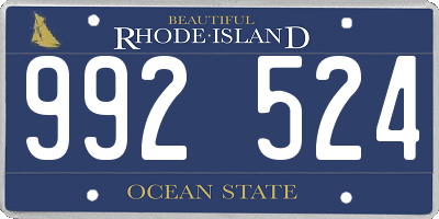 RI license plate 992524