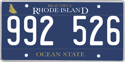 RI license plate 992526