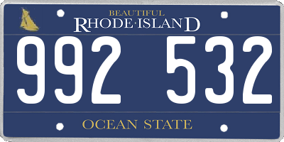 RI license plate 992532