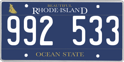 RI license plate 992533