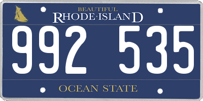 RI license plate 992535