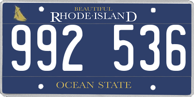 RI license plate 992536