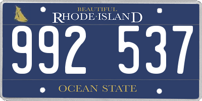 RI license plate 992537