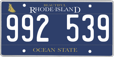 RI license plate 992539