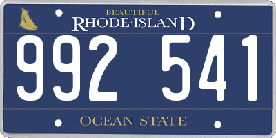 RI license plate 992541