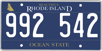 RI license plate 992542