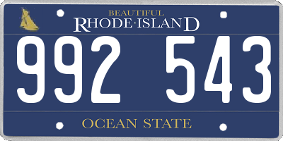 RI license plate 992543