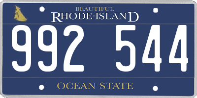 RI license plate 992544