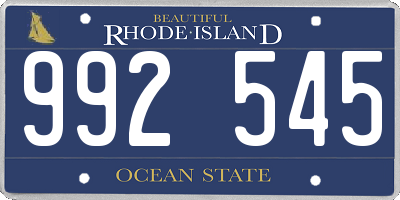 RI license plate 992545