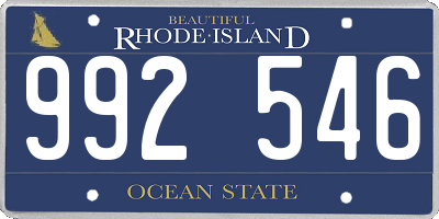 RI license plate 992546