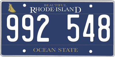 RI license plate 992548