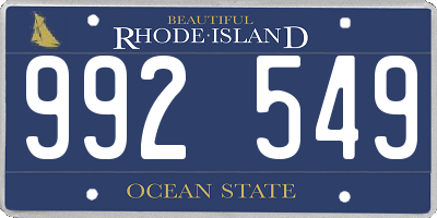 RI license plate 992549