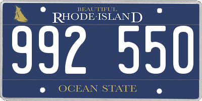 RI license plate 992550