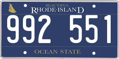 RI license plate 992551