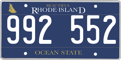 RI license plate 992552