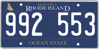 RI license plate 992553