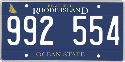 RI license plate 992554