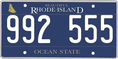 RI license plate 992555