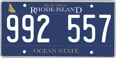 RI license plate 992557