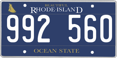 RI license plate 992560