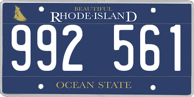 RI license plate 992561