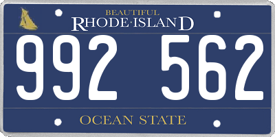 RI license plate 992562