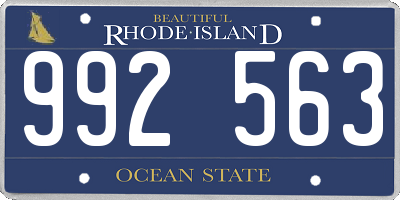 RI license plate 992563