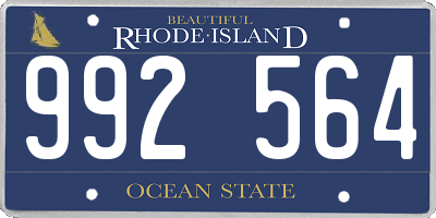 RI license plate 992564