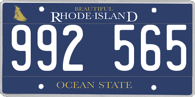 RI license plate 992565