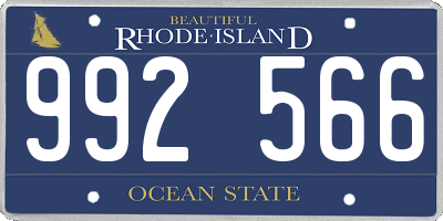 RI license plate 992566