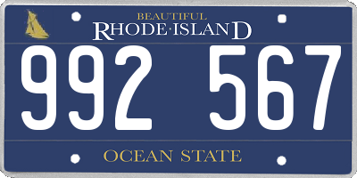 RI license plate 992567