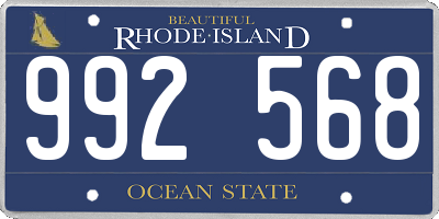 RI license plate 992568