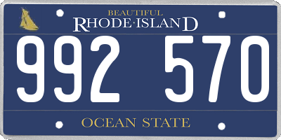 RI license plate 992570