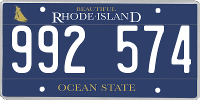 RI license plate 992574