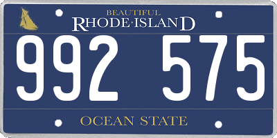 RI license plate 992575