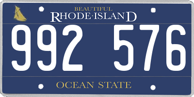 RI license plate 992576