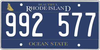 RI license plate 992577