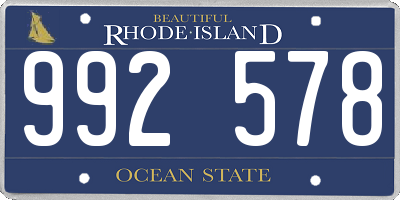 RI license plate 992578