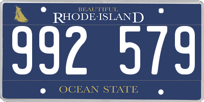 RI license plate 992579