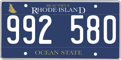 RI license plate 992580