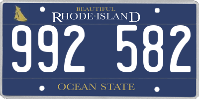 RI license plate 992582