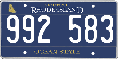 RI license plate 992583