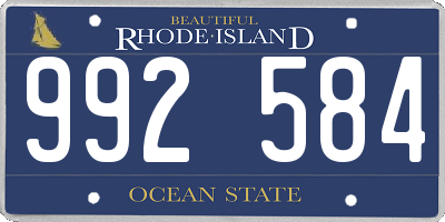 RI license plate 992584